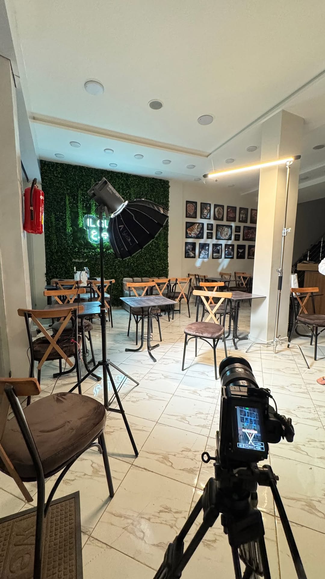 Restaurant lit and set up for a Heero Agency shoot